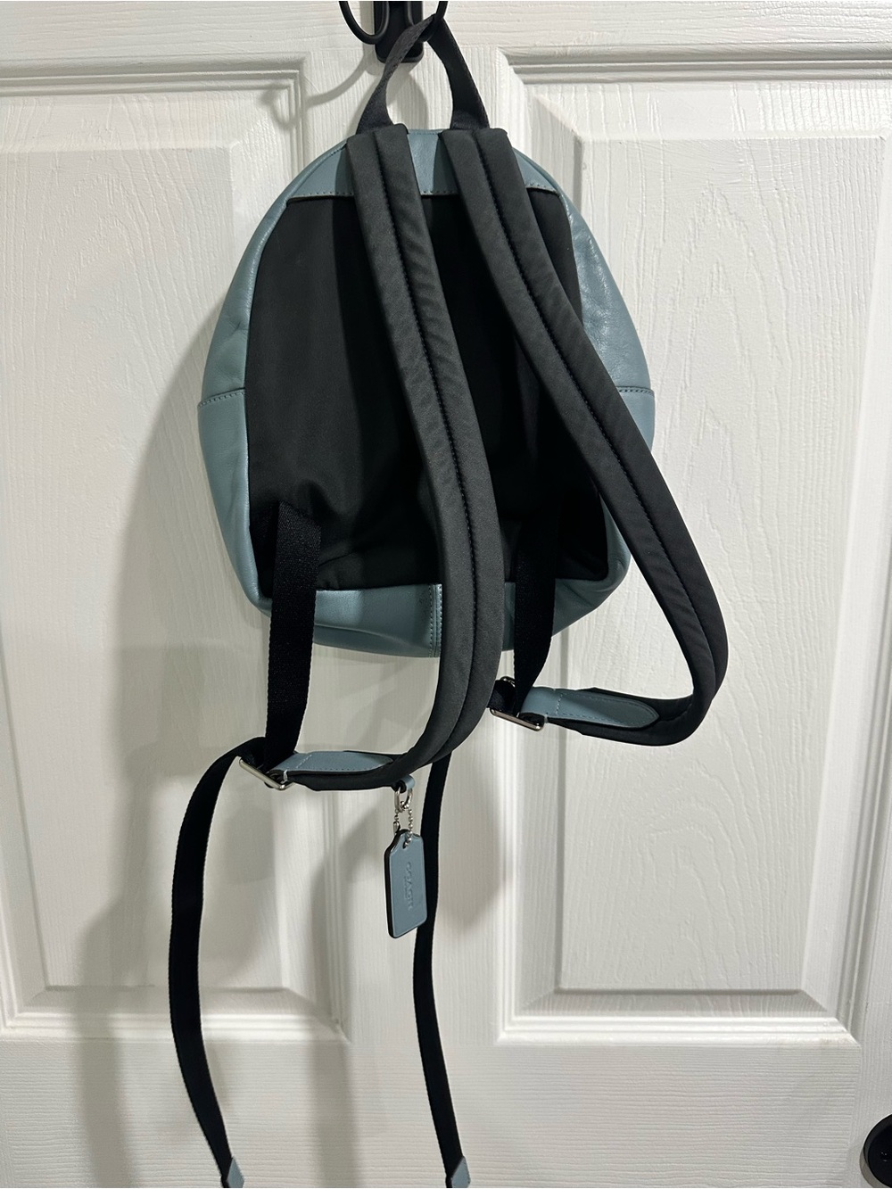 Coach Mini Charlie Backpack, Navy with Light Blue Star Print - Picture 2 of 4